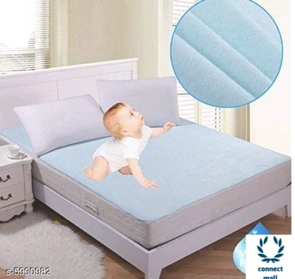 Beautiful Double Bed Mattress Protector  - LXB:75inX72 in, Light Blue